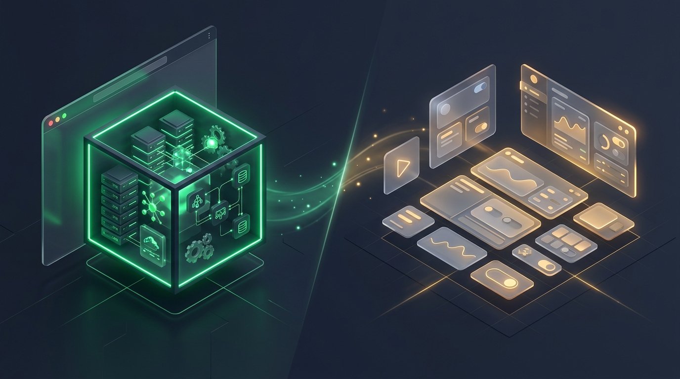Comparativa de arquitectura entre WebContainers de Bolt.new y componentes modulares de v0 Vercel